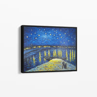 Nuit étoilée sur le Rhône par Vincent van Gogh - Reproduction de Peinture à l'Huile"