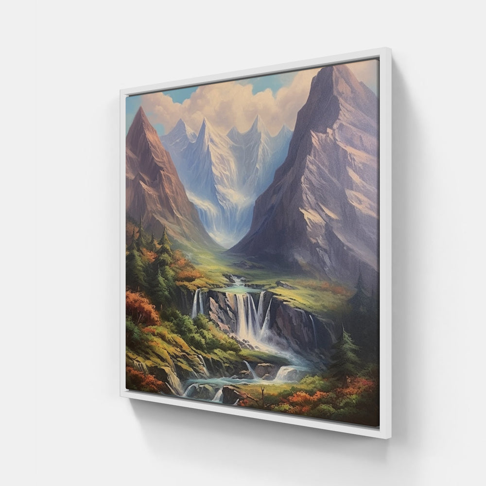 Majestic Mountain Range-Canvas-artwall-20x20 cm-White-Artwall