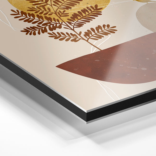 Plante fougère dans la tête - art abstrait minimaliste — Aluminium Dibond relief 3D