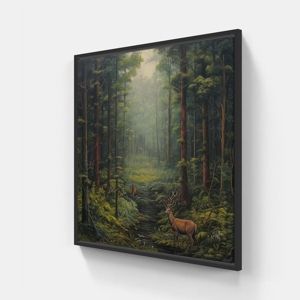 Dewy Ferns Shade-Canvas-artwall-20x20 cm-Black-Artwall
