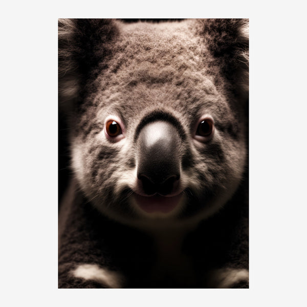 Portrait de Koala Noir et Gris en Gros Plan — Toile sur châssis