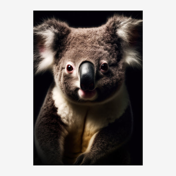 Portrait de koala intensité noir et blanc — Toile sur châssis