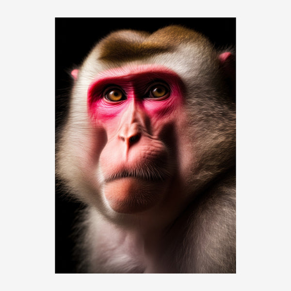 Portrait de primate rose vif, style pop art — Toile sur châssis