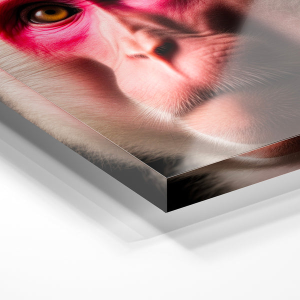 Portrait de primate rose vif, style pop art — Verre acrylique