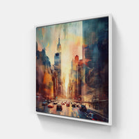 Downtown Twilight Glow-Canvas-artwall-40x40 cm-White-Artwall