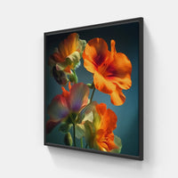 Tropical Petal Poetry-Canvas-artwall-40x40 cm-Black-Artwall