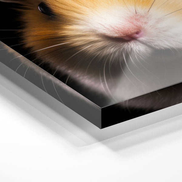 Hamster roux et blanc, portrait intimiste — Verre acrylique