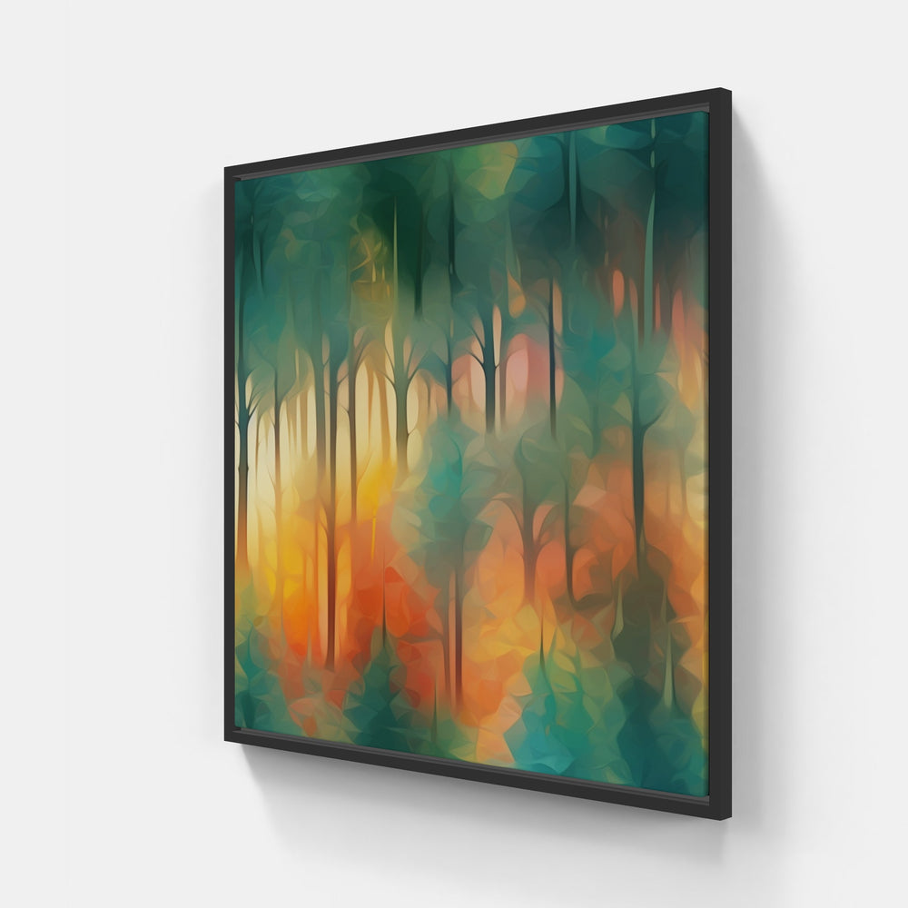 Mossy Serenity Trees-Canvas-artwall-20x20 cm-Black-Artwall