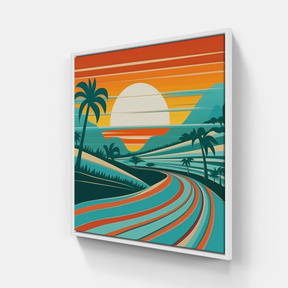 Serene Sunset Horizon-Canvas-artwall-20x20 cm-White-Artwall