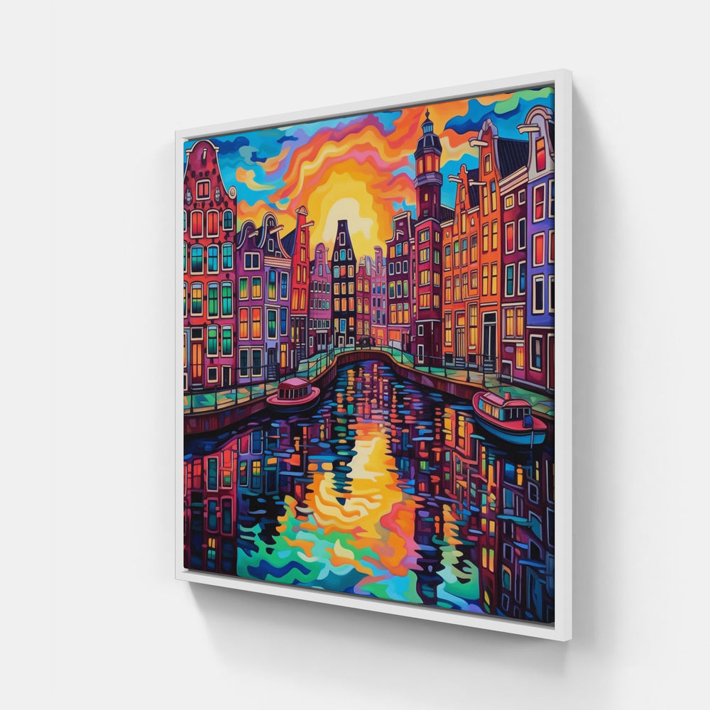 Amsterdam Mosaic-Canvas-artwall-20x20 cm-White-Artwall