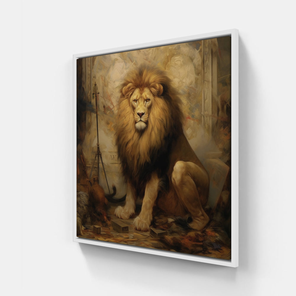 Lion Roar Echoing-Canvas-artwall-20x20 cm-White-Artwall
