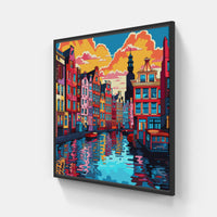 Canal Colors: Amsterdam-Canvas-artwall-20x20 cm-Black-Artwall