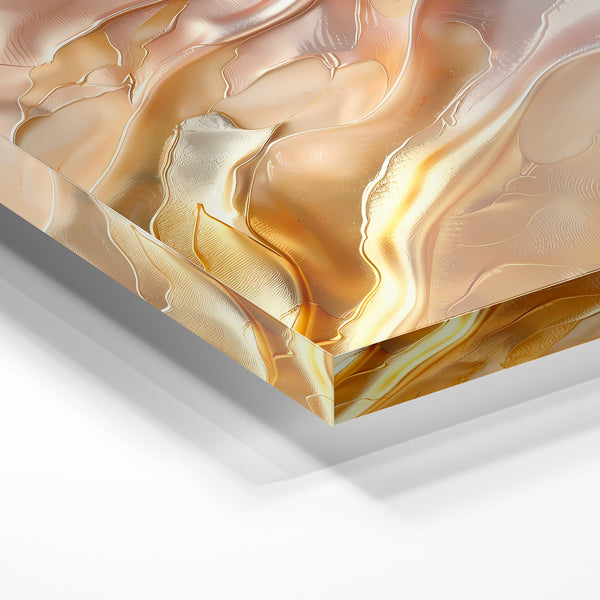 Fluidité abstraite terracotta, beige et or — Verre acrylique