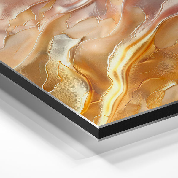 Fluidité abstraite terracotta, beige et or — Aluminium Dibond