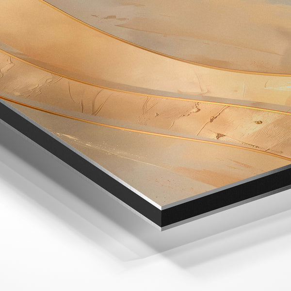 Courbes épurées abstraites, tons terracotta — Aluminium Dibond