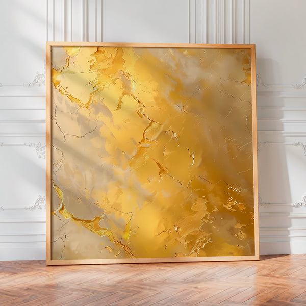 Abstrait ocre et or, compositions géométriques — Poster HP mat