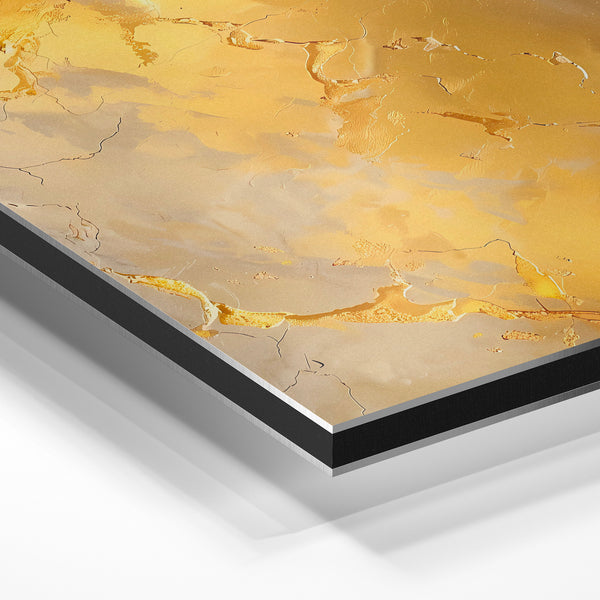 Abstrait ocre et or, compositions géométriques — Aluminium Dibond