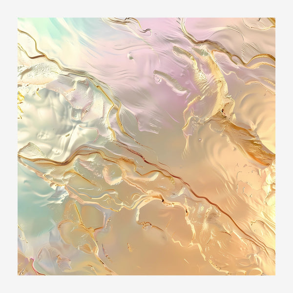 Abstrait fluide terracotta et rose nacré — Toile sur châssis