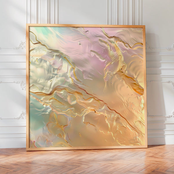 Abstrait fluide terracotta et rose nacré — Poster HP mat