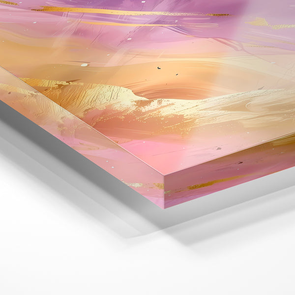 Abstrait fluidité rose et doré dynamique — Verre acrylique