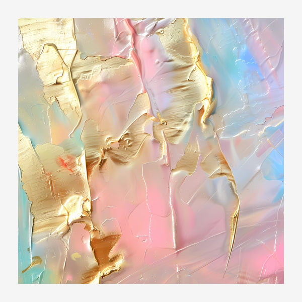 Composition abstraite géométrique rose et or 3D — Toile sur châssis