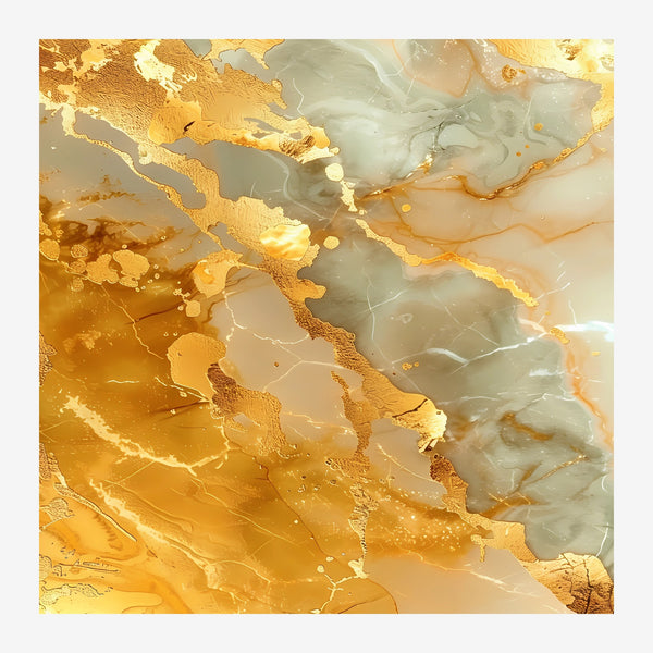 Abstrait ocre et or, effet feuille dorée — Toile sur châssis