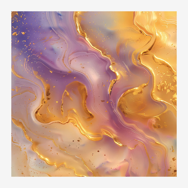 Fluidité abstraite terracotta et or lumineux — Toile sur châssis