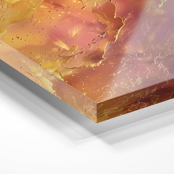 Abstrait ocre et violet luminescent moderne — Verre acrylique