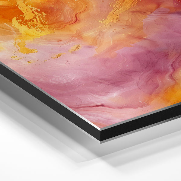 Abstrait fluidité ocre, rose et or – moderne — Aluminium Dibond