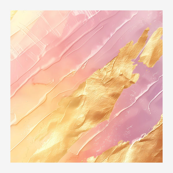 Abstractions géométriques rose, or et mauve — Toile sur châssis