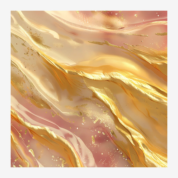 Fluidité dorée et terracotta, abstrait moderne — Toile sur châssis