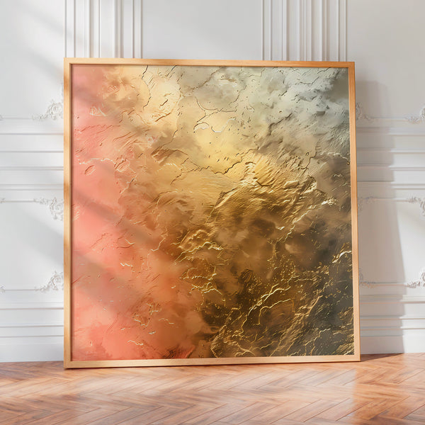 Paysage abstrait rose et beige, effet relief — Poster HP mat