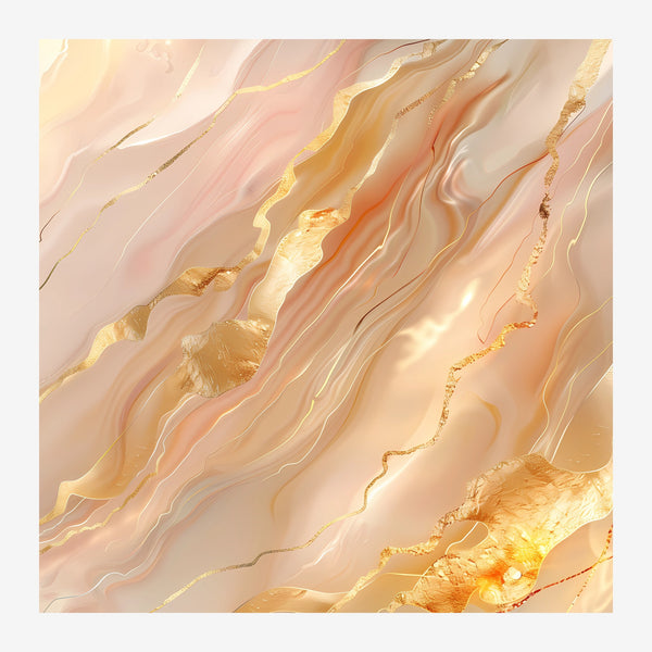 Abstrait fluide terracotta, beige et or luxe — Toile sur châssis