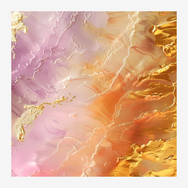 Abstrait fluide rose poudré et or liquide — Toile sur châssis