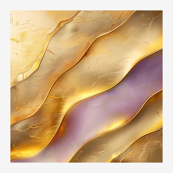 Vagues abstraites terracotta, or et rose mauve — Toile sur châssis
