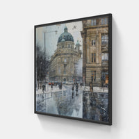 Berlin's vibrant whispers-Canvas-artwall-20x20 cm-Black-Artwall