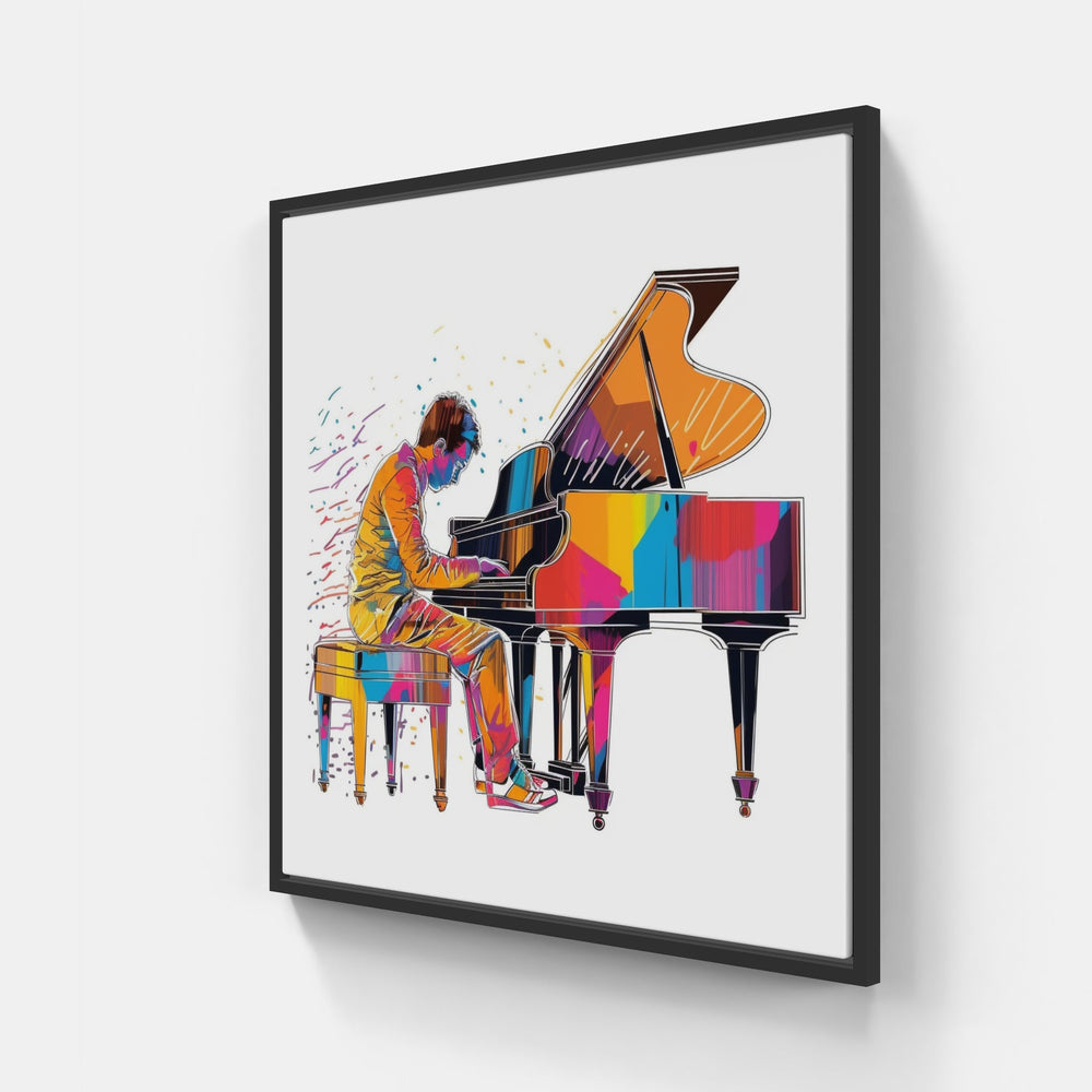 Enchanting Piano Melody-Canvas-artwall-20x20 cm-Black-Artwall