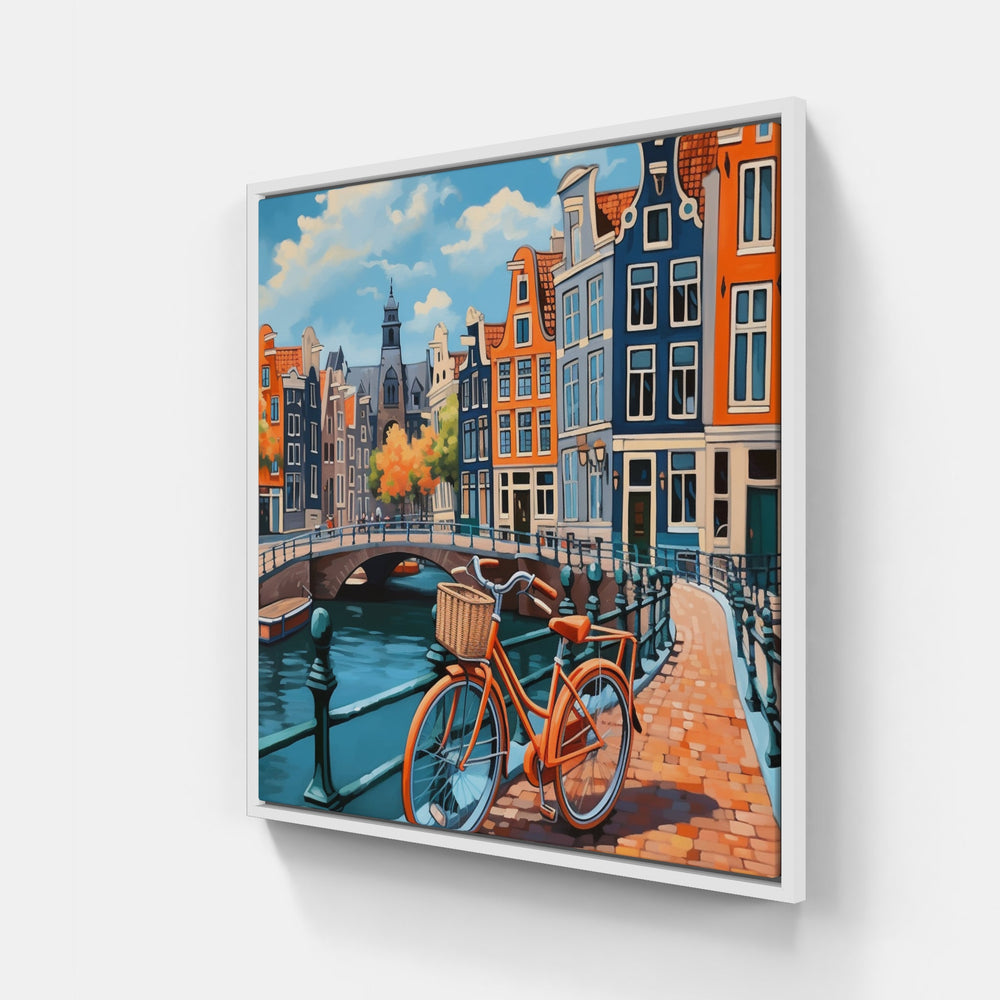 Streets of Amsterdam-Canvas-artwall-20x20 cm-White-Artwall