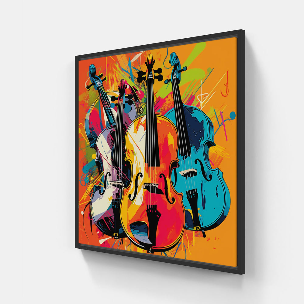Harmonious Violin Ensemble-Canvas-artwall-20x20 cm-Black-Artwall