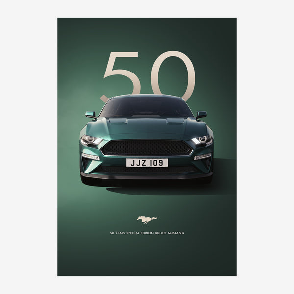 Voiture de sport verte turquoise, édition 50 ans — Toile sur châssis