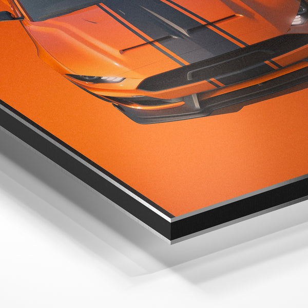 Muscle car orange et noir, affiche rétro 2020 — Aluminium Dibond