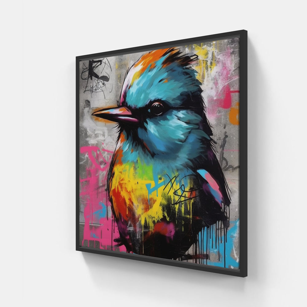 Bird sing joy-Canvas-artwall-20x20 cm-Black-Artwall
