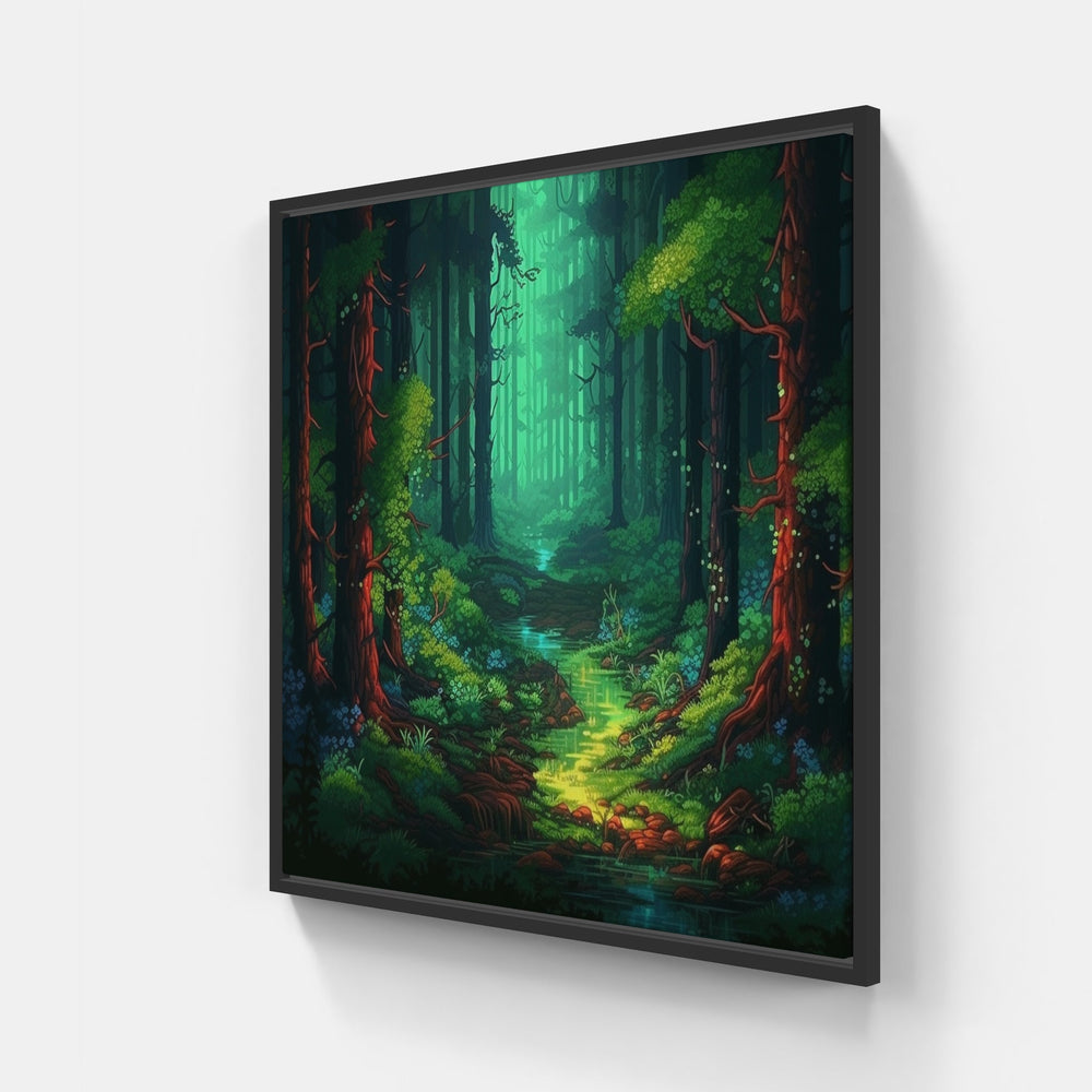 Mossy Forest Floor-Canvas-artwall-20x20 cm-Black-Artwall