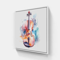Melodic Violin Harmony-Canvas-artwall-20x20 cm-White-Artwall
