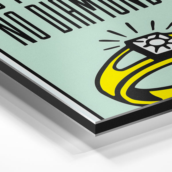No Pressure, No Diamonds - Affiche pop-art rétro — Aluminium Dibond