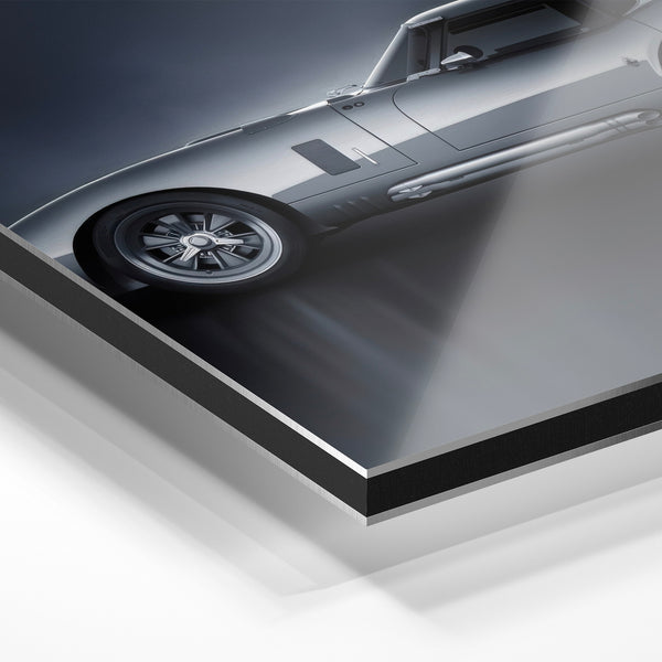 Voiture de sport classique argentée - Design automobile — Aluminium Dibond relief 3D