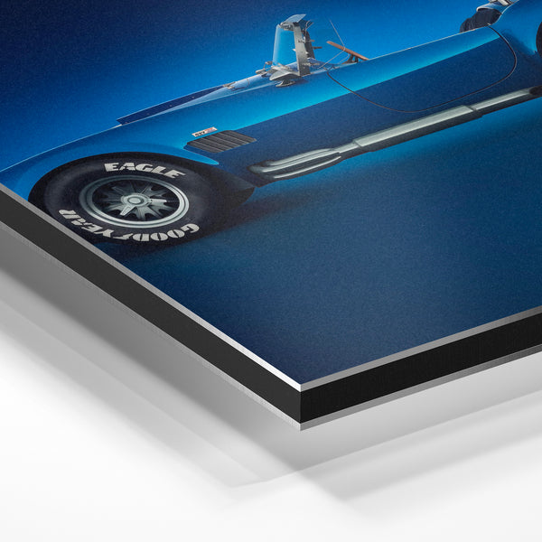 Roadster cabriolet bleu vintage années 1960 — Aluminium Dibond
