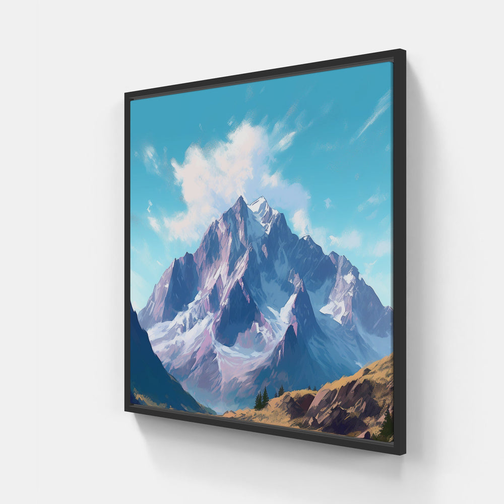 Serene Mountain Retreat-Canvas-artwall-20x20 cm-Black-Artwall