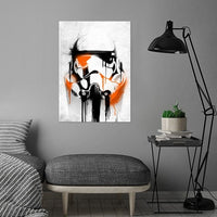 Poster Métal Stormtrooper Tag Orange et Noir