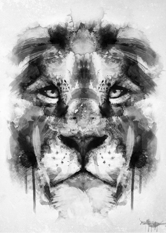 Poster Metal Lion Nature